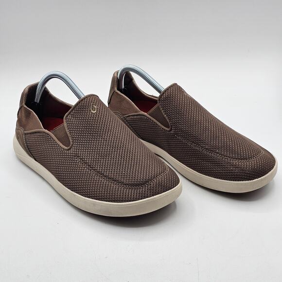 Olukai Nohea Pae Mens 8.5 Brown Mesh Slip-On Comfort Shoe Athleisure Resortwear - Picture 1 of 6